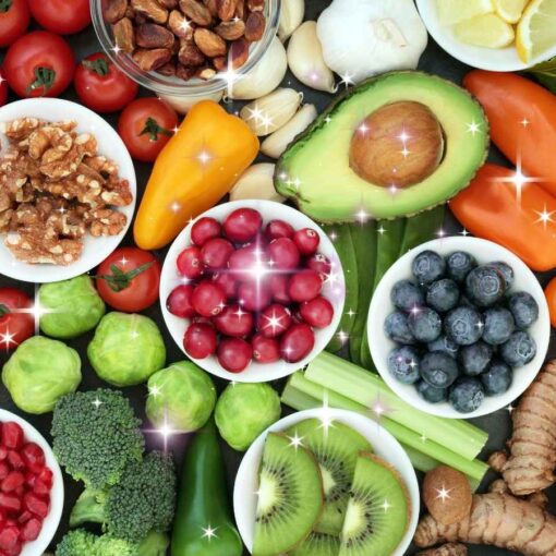 food for spiritual connection - assorted fruit and vegetables