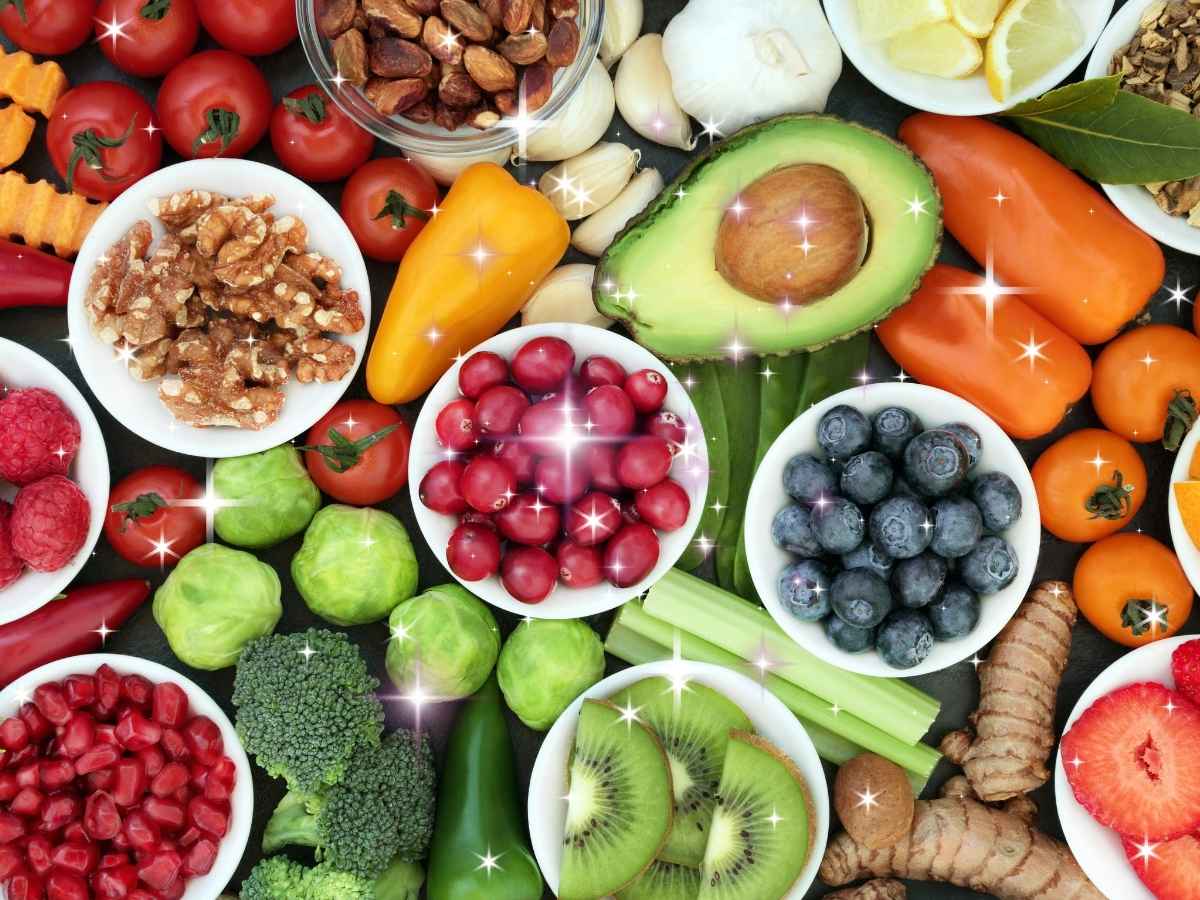 food for spiritual connection - assorted fruit and vegetables