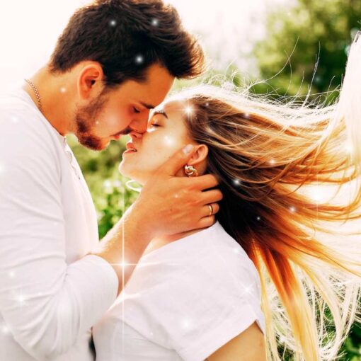 A young couple embracing