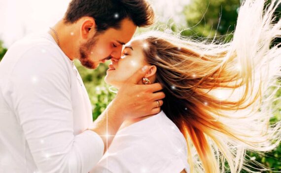 A young couple embracing