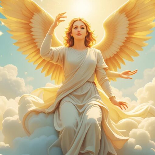 Angels in the clouds offer their help