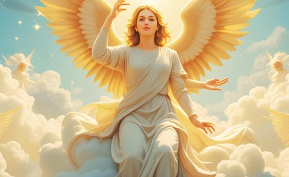 Angels in the clouds offer their help