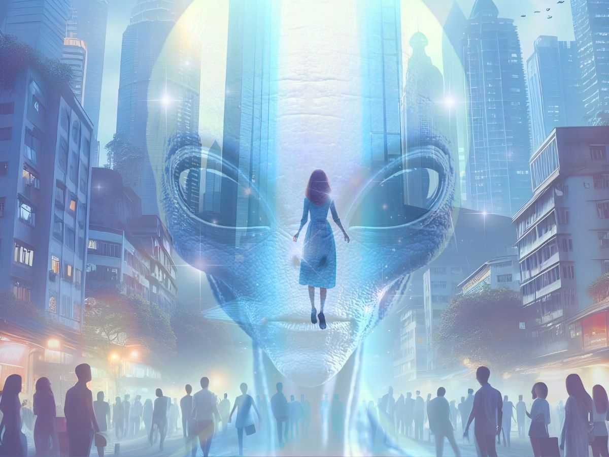 Alien technology allowing a woman to fly